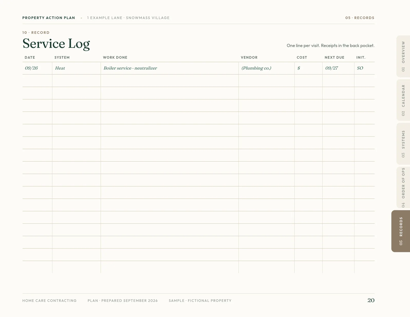 Sample plan page 20 of 21